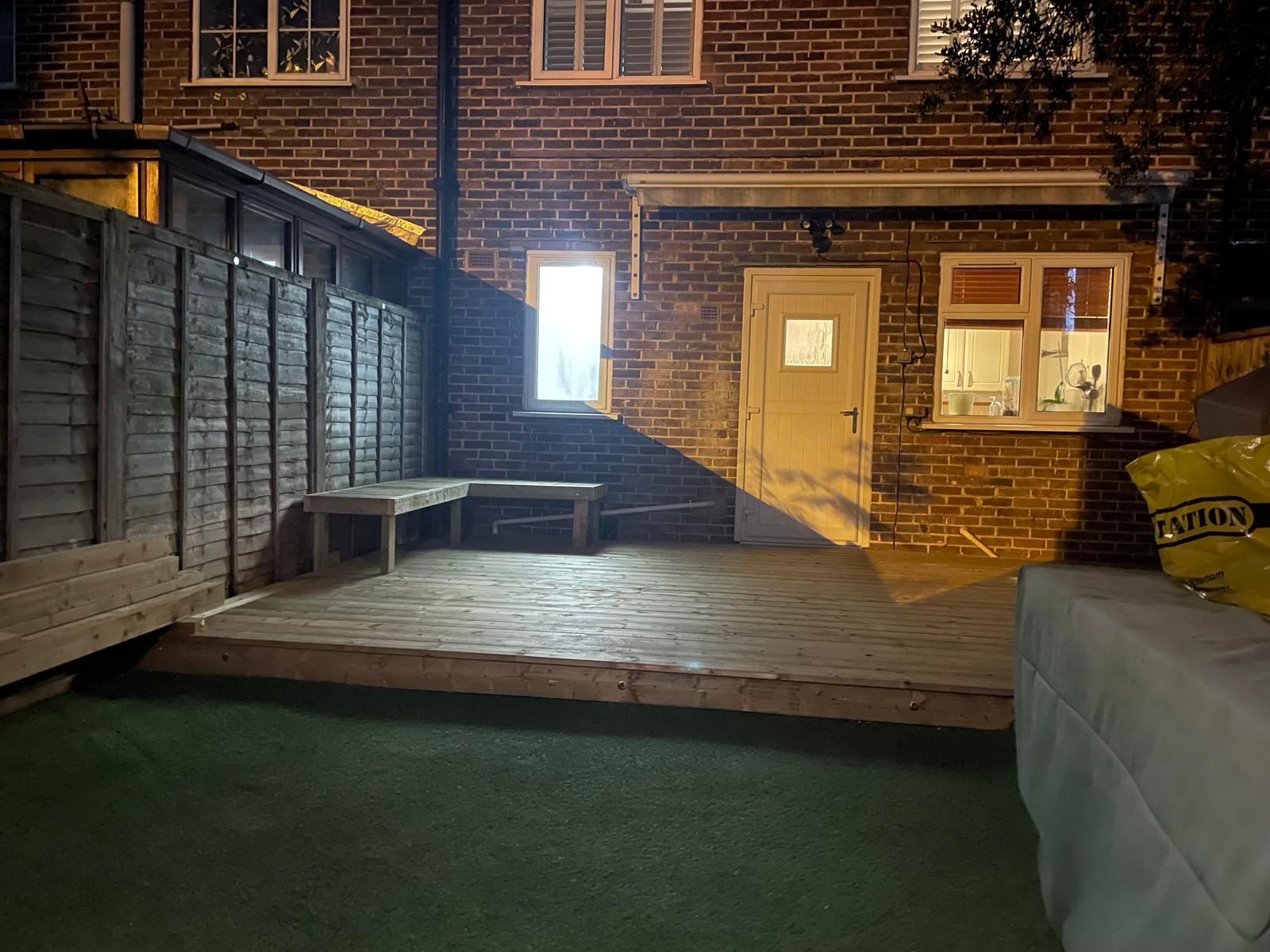 Decking area after installation