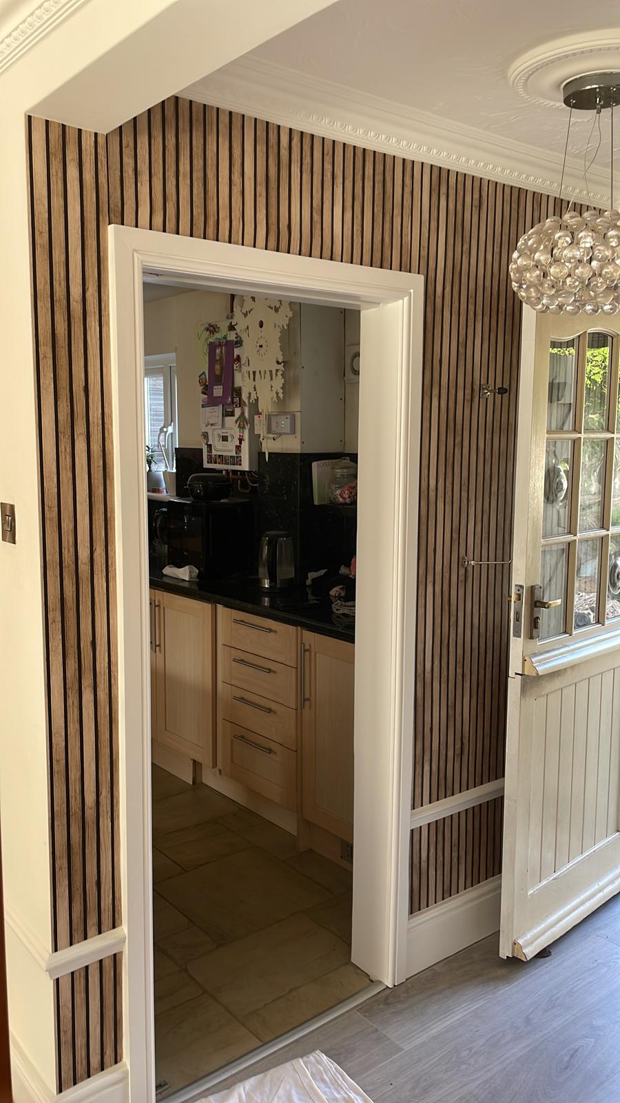 Wall panelling detail around opening