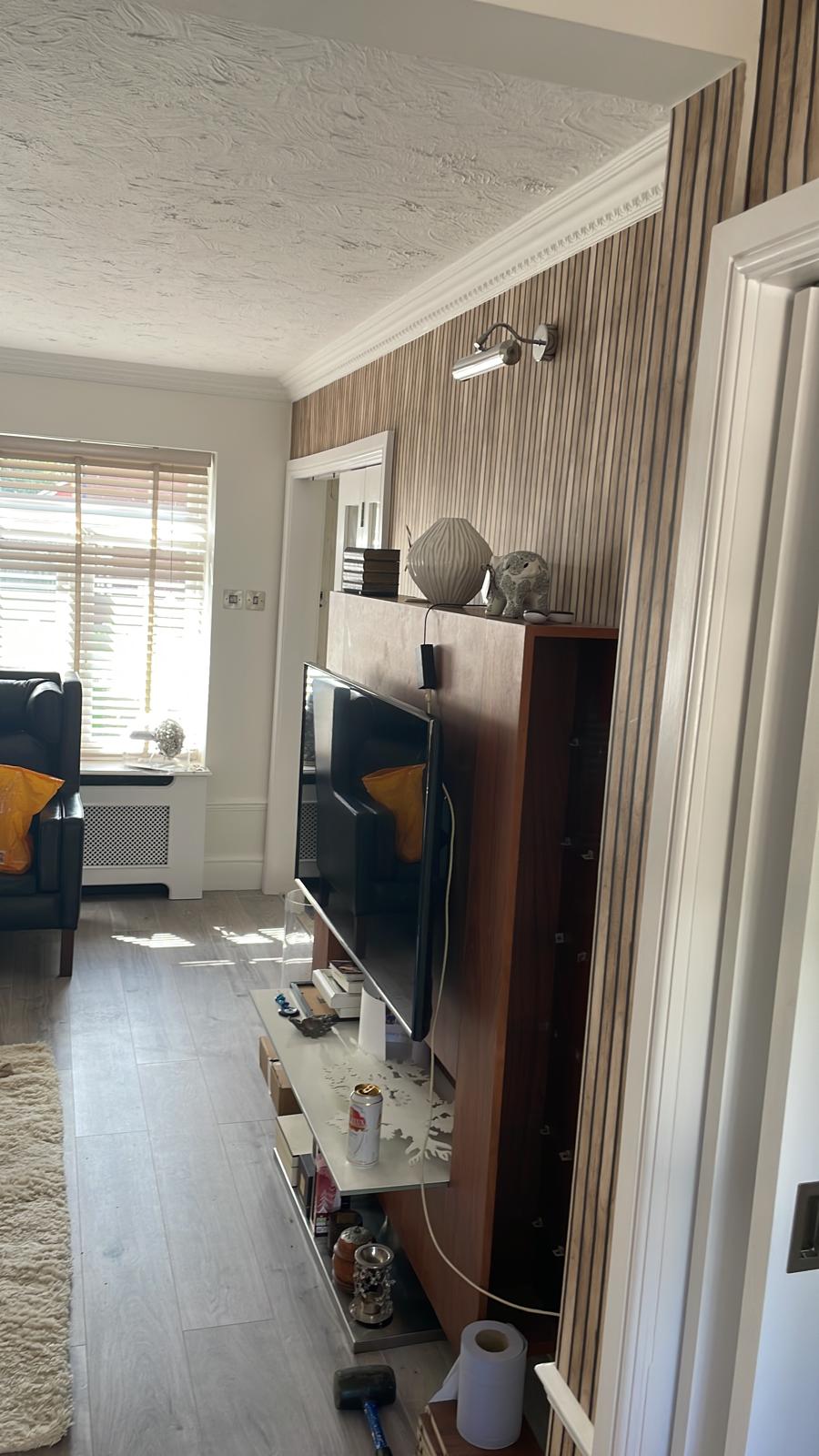 Wall panelling and media room finish