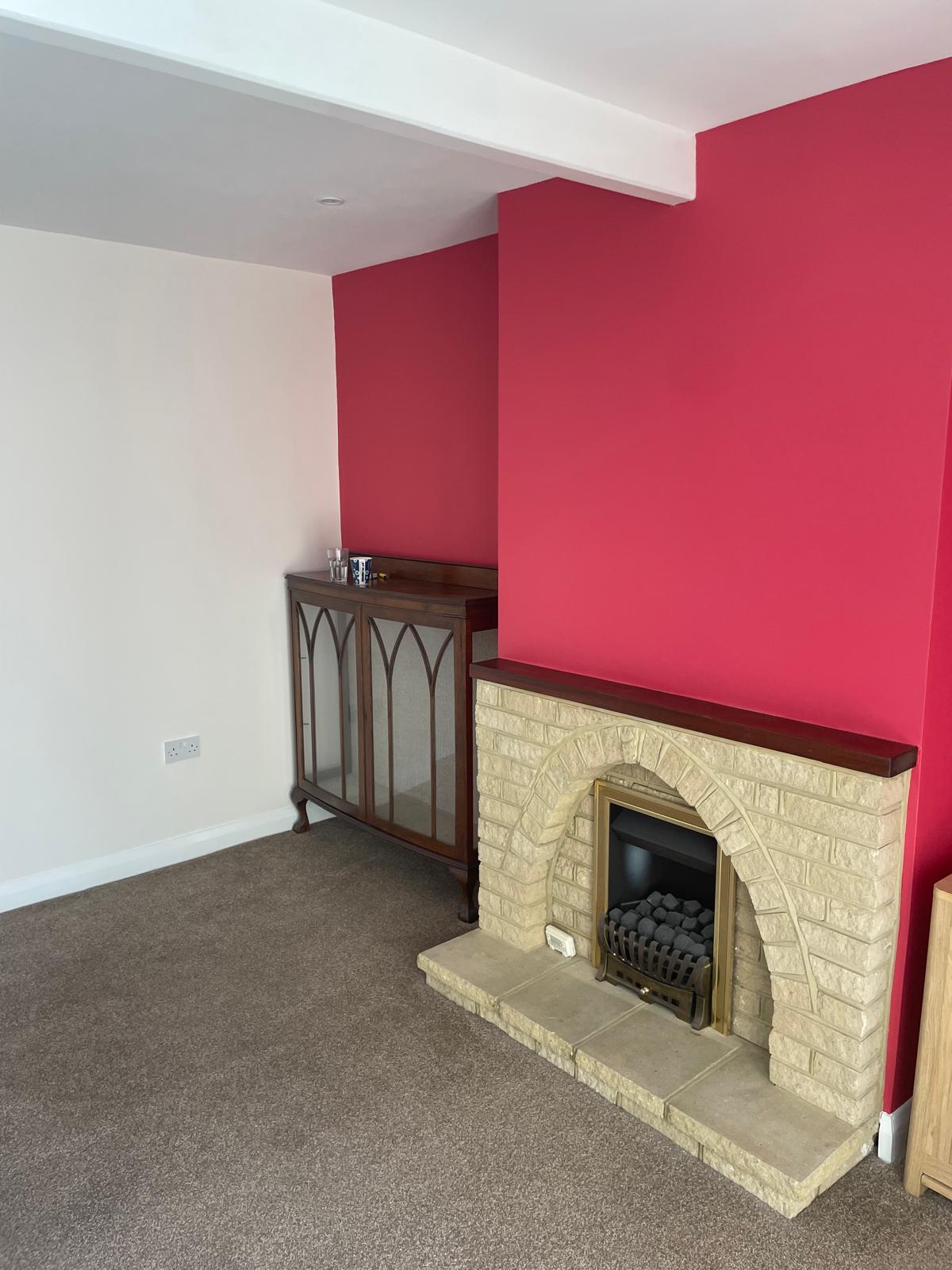 Decorating project with fireplace feature