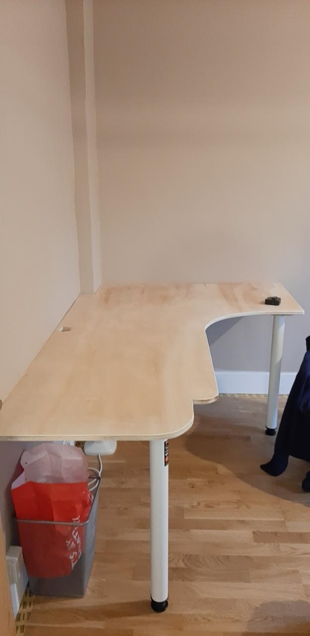 Decorated room with desk and flooring finish